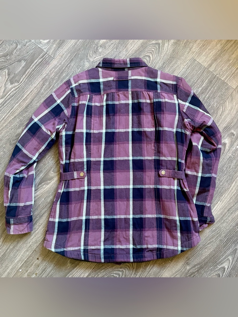 Duluth Trading Co fleece lined flapjack snap button plaid flannel - Picture 5 of 5